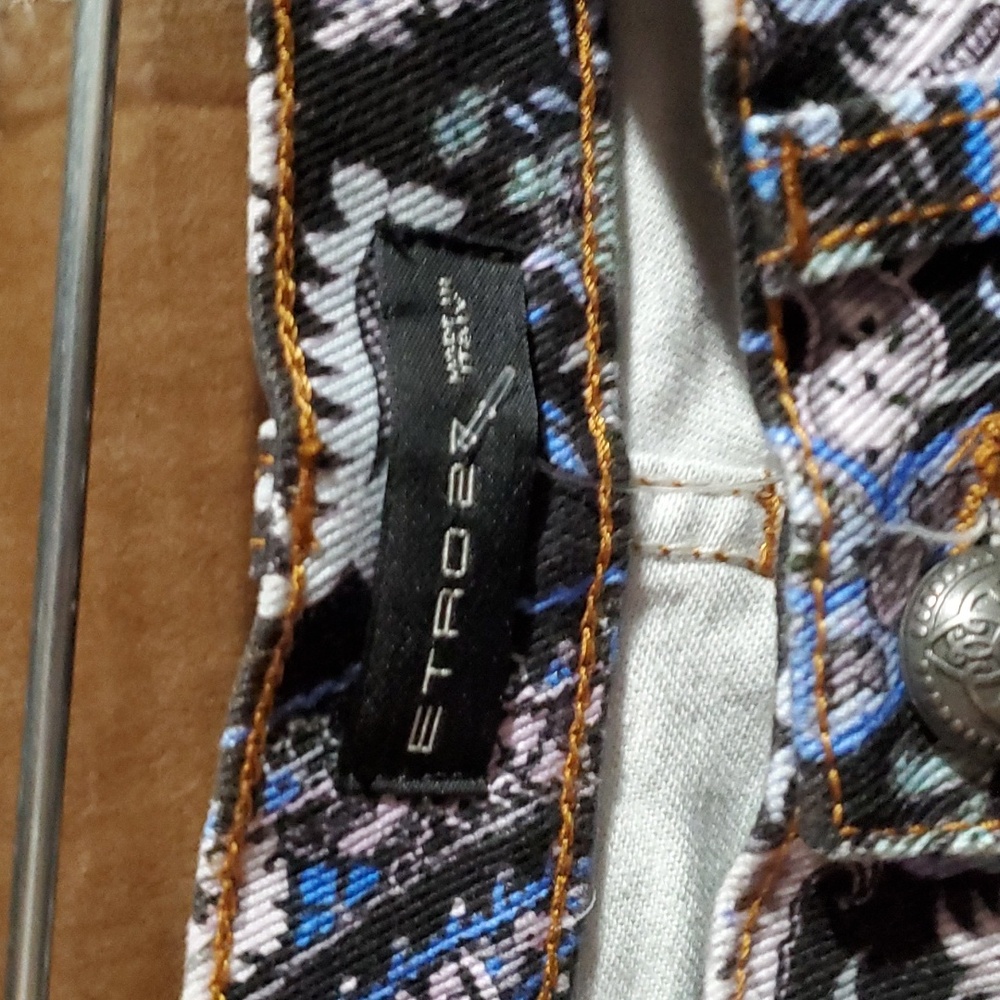 Sz 27 NWT Etro floral wide leg jeans - Picture 2 of 4